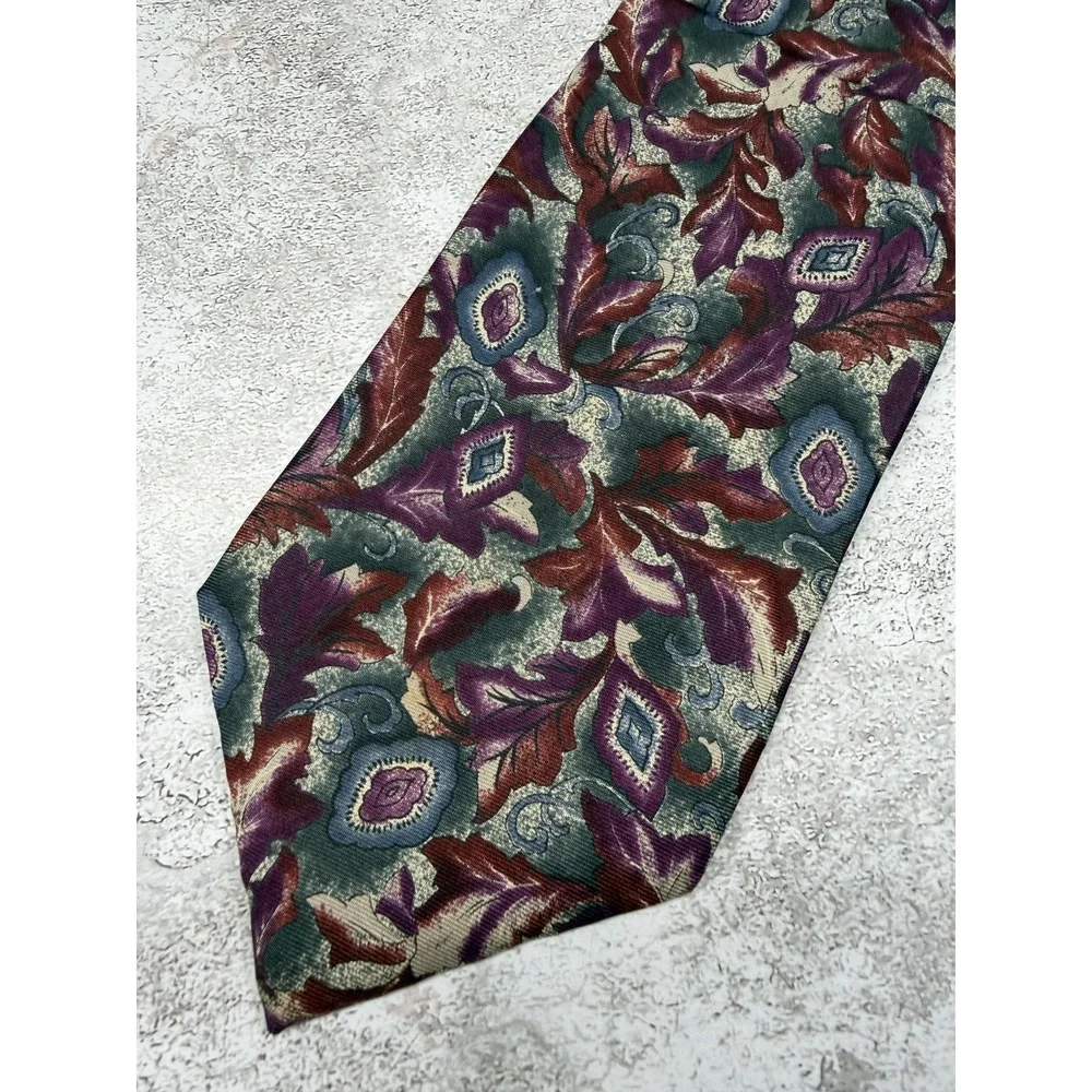 Christian Dior Tie Mens One Size Multicolor 100%‎ Silk Paisley Italy Designer